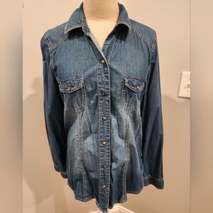 Route 66 Blue Button Down Long Sleeve size L